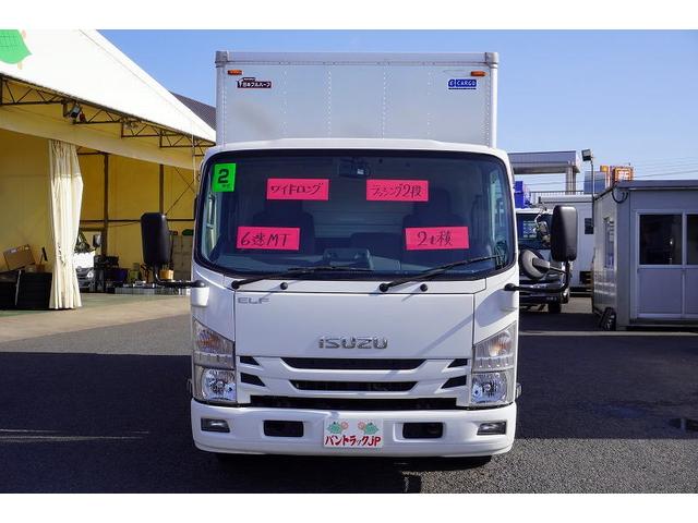 エルフトラック ワイドロング アルミバン 2トン サイドドア ラッシング2段 積載2000kg バックカメラ 坂道発進補助 左電格ミラー フォグランプ 衝突軽減ブレーキ 車線逸脱警報 日本フルハーフ製 6速MT(3枚目)