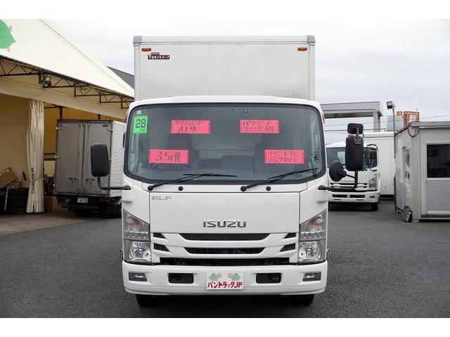 エルフトラック ワイドロング アルミバン サイドドア 跳上パワーゲート 積載3500kg ラッシング3段 左電格ミラー バックカメラ ナビ ETC フォグランプ 日本フルハーフ製 AT リフト 3.5トン(3枚目)