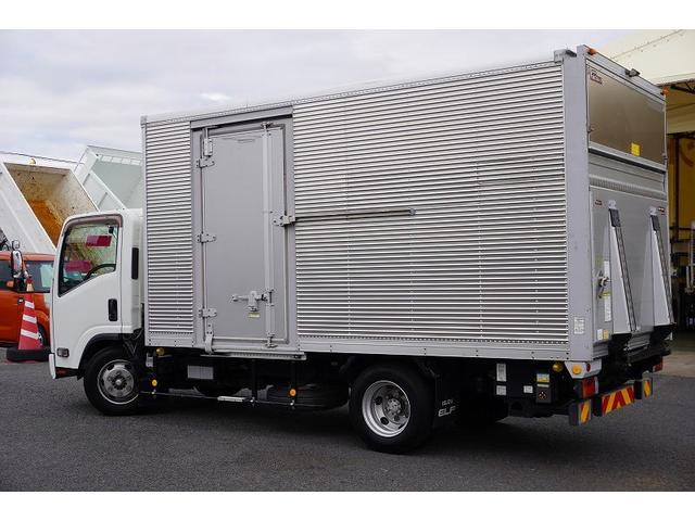 エルフトラック ワイドロング アルミバン サイドドア 跳上パワーゲート 積載3500kg ラッシング3段 左電格ミラー バックカメラ ナビ ETC フォグランプ 日本フルハーフ製 AT リフト 3.5トン(10枚目)