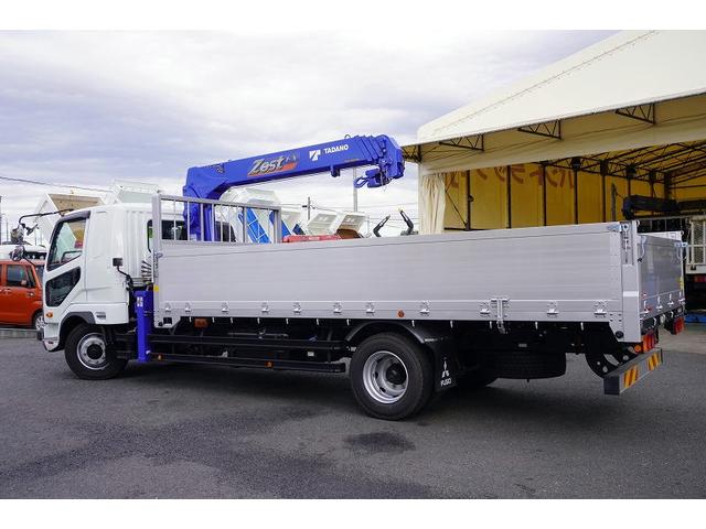 ファイター 増トン　ワイド　４段クレーン　アルミブロック　ラジコン　ベッド付　積載７４００ｋｇ　タダノ製　５．５ｍ長　フックイン　２．９３ｔ吊　差違いアウトリガー　落込フック５対　セイコーラック　坂道発進補助　メッキ　衝突軽減ブレーキ　車線逸脱警報　６速ＭＴ（7枚目）