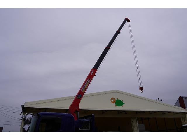 ヒノレンジャー 増トン ベッド 4段クレーン 7.1トン積 6m長 ラジコン 標準幅 積載7100kg 古河ユニック製 アルミブロック フックイン 2.93t吊 差違いアウトリガー 角足 セイコーラック アオリ上部プロテクター 鳥居板張り工具入れ 坂道発進補助 メッキ(13枚目)