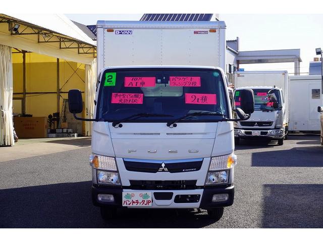 キャンター １０尺　アルミバン　２トン積　リア観音扉　垂直パワーゲート　積載２０００ｋｇ　ラッシング２段　左電格ミラー　バックカメラ　社外ナビ　ＥＴＣ　フォグランプ　パブコ製　ＡＴ　車両総重量４９５５ｋｇ　標準幅　ショート　リフト（3枚目）