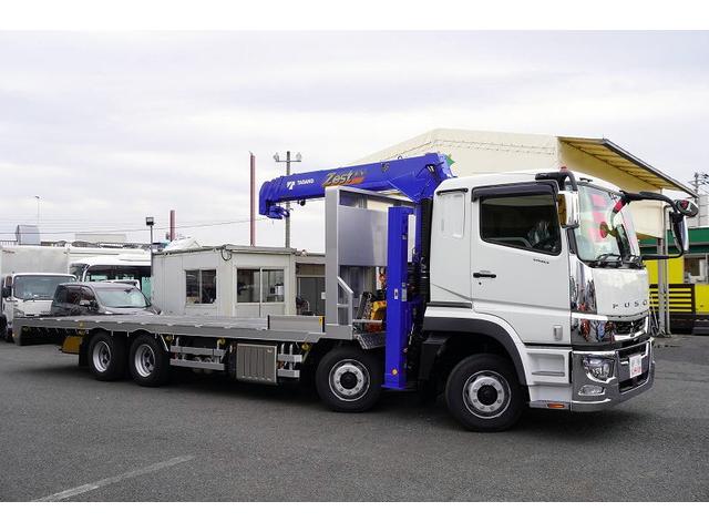 スーパーグレート 大型　４段セルフクレーン　ラジコン　ウインチ　１１．８トン積　２デフ　ベッド付　積載１１８００ｋｇ　タダノ製　ウインチ　いそのボディー製造りボディー　鳥居シマ板張り　床フック１０対　スタンション穴　アユミ板入れ　バックカメラ　ＥＴＣ２．０　メッキ　重機運搬　ＡＴ（5枚目）