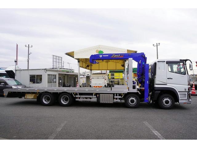 スーパーグレート 大型　４段セルフクレーン　ラジコン　ウインチ　１１．８トン積　２デフ　ベッド付　積載１１８００ｋｇ　タダノ製　ウインチ　いそのボディー製造りボディー　鳥居シマ板張り　床フック１０対　スタンション穴　アユミ板入れ　バックカメラ　ＥＴＣ２．０　メッキ　重機運搬　ＡＴ（6枚目）