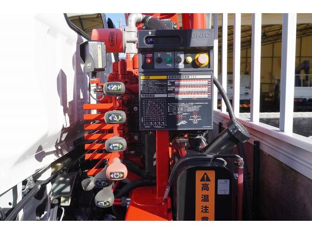 キャンター カスタム　ワイドロング　４段クレーン　ラジコン　２．９３ｔ吊　積載３８５０ｋｇ　古河ユニック製　フックイン　セイコーラック　アオリプロテクター付　ＬＥＤヘッドライト　フォグ　左電格ミラー　オートエアコン　ナビ　ＥＴＣ　メッキ　スマートキー　衝突軽減ブレーキ　ＡＴ（41枚目）