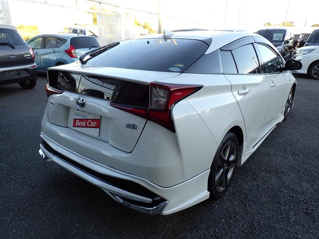 プリウス Aツーリングセレクション 後期型 モデリスタフルエアロ 純正メモリーナビTV Bluetooth Bカメラ スマートキー クルコン トヨタセーフティーセンス レザーシート シートヒーター LEDライト 純正AW(5枚目)