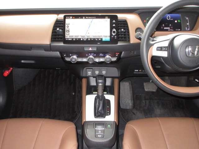 フィット e:HEVリュクス 純正9型ナビ地デジBカメラ前後ドラレコ茶半革電動暖シートHONDAセンシングCMBS/LKAS/追従クルーズ純正16AW(46枚目)