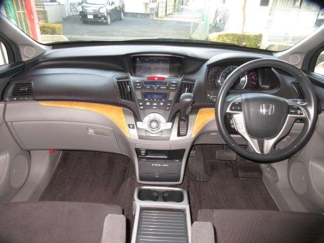 オデッセイ L 後期 純正HDDインターナビ CD/DVD/USB/BlueT/AUX 音楽録音 全周囲カメラ 地デジ A付HID ETC クルコン スマkey 革巻ステア Dバイザー 純正18AW(2枚目)