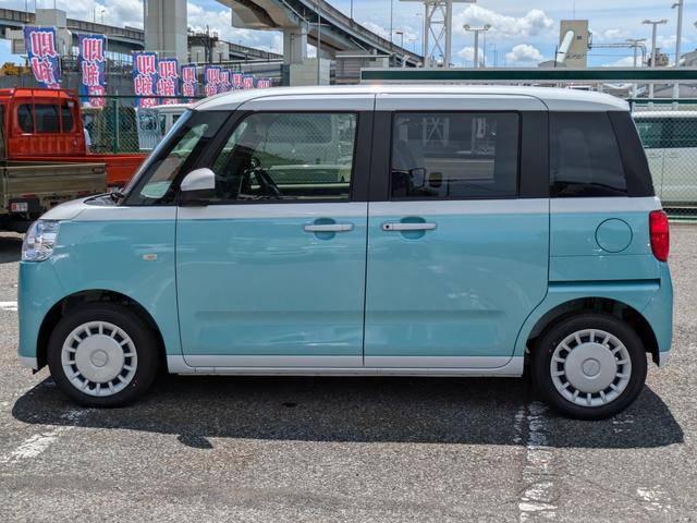 ムーヴキャンバス 届出済未使用車 オートライト バックカメラ USB ステアリングオーディオスイッチ リアパーキングセンサー オートエアコン プッシュスタート スマートキー 電動格納ミラー 左右電動スライドドア(13枚目)