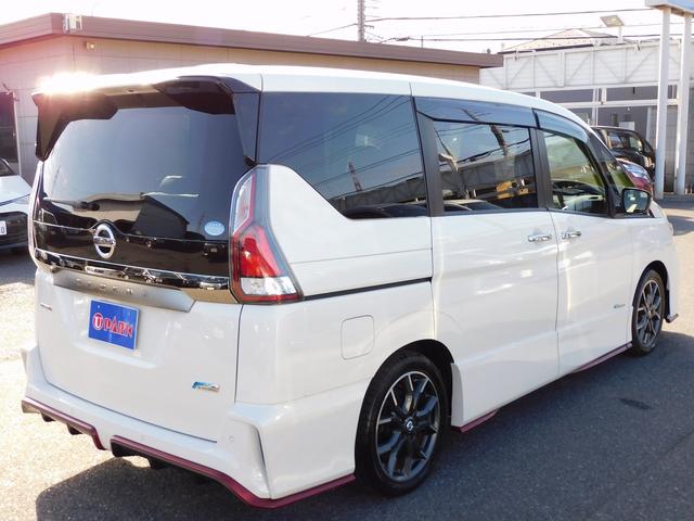 セレナ ニスモ メーカー9インチナビTV・全カメラ・CD・DVD・ブルートゥース・プロパイロット・Cセンサー・両自動ドア・ETC・LEDライト・LEDフォグ・17アルミ・USB・後席モニター・インテリキー・Pガラス(9枚目)