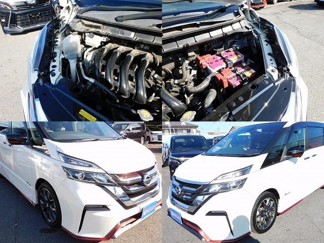 セレナ ニスモ メーカー9インチナビTV・全カメラ・CD・DVD・ブルートゥース・プロパイロット・Cセンサー・両自動ドア・ETC・LEDライト・LEDフォグ・17アルミ・USB・後席モニター・インテリキー・Pガラス(63枚目)