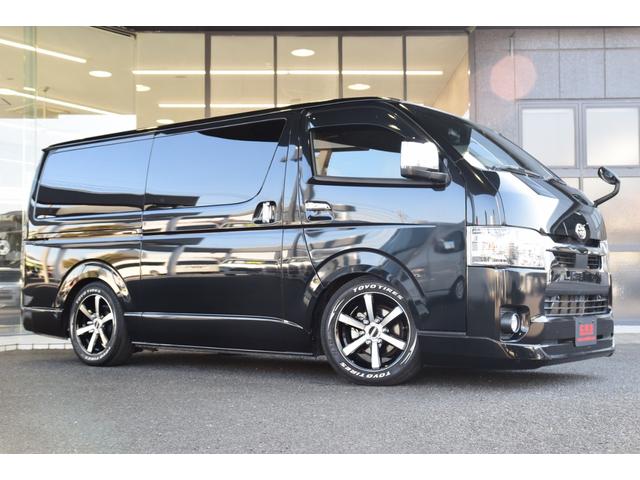 ハイエースバン スーパーGL ダークプライムII ローダウン ベッドキット 車中泊 フロントスポイラー ESSEX17インチアルミ フローティングナビ 10.1型後席モニター LEDヘッドライト LEDテールランプ バックカメラ付き防眩ミラー(69枚目)
