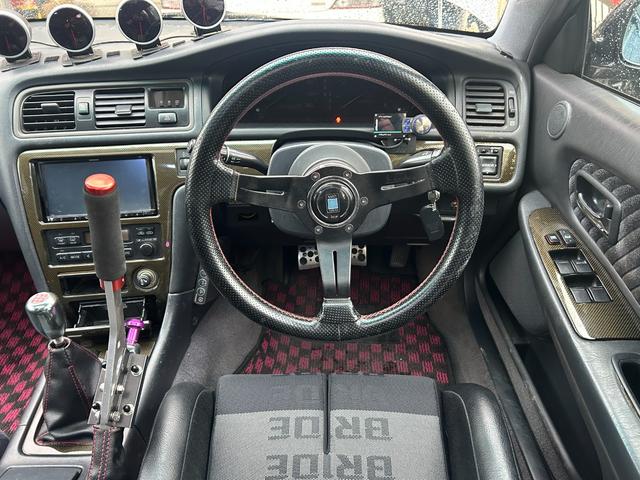 マークII ツアラーV サンルーフ MT載せ替え公認 フルデュアルマフラー 機械式LSD 社外強化クラッチ インタークーラー WORK T5R18インチ トラストプロフェックブーストコントローラー 前後V1フェンダー(16枚目)