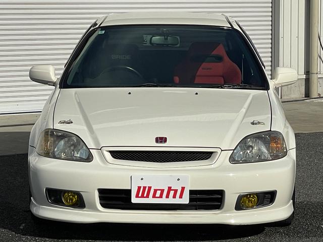 シビック タイプＲ　Ｘ　５速ＭＴ　ＶＴＥＣエンジン　ＥＴＣ　運転席ＢＲＩＤＥフルバケットシート　純正ＯＰフロントフォグランプ　ビルシュタイン車高調　フジツボマフラー　バリスカーボンボンネット　純正１５インチアルミホイール（8枚目）