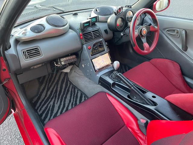 ビート ベースグレード 5速MT カロッツェリアナビ CD DVD ETC カロッツェリアスピーカー 運転席RECAROセミバケットシート 社外ステアリング 社外車高調 レーシングスパルコ13インチアルミホイール(6枚目)