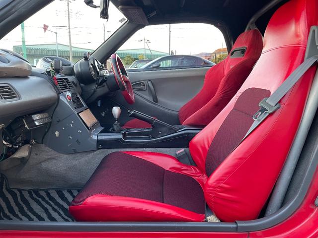 ビート ベースグレード 5速MT カロッツェリアナビ CD DVD ETC カロッツェリアスピーカー 運転席RECAROセミバケットシート 社外ステアリング 社外車高調 レーシングスパルコ13インチアルミホイール(15枚目)