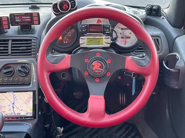 ビート ベースグレード 5速MT カロッツェリアナビ CD DVD ETC カロッツェリアスピーカー 運転席RECAROセミバケットシート 社外ステアリング 社外車高調 レーシングスパルコ13インチアルミホイール(27枚目)