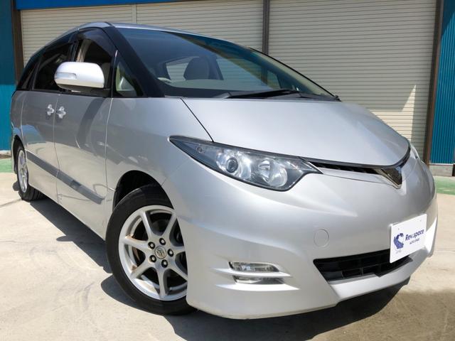 エスティマ トヨタ ２ ４アエラス ｇエディション 特別仕様車 両側パワースライドドア サイドエアロ マニュアルモード付 オートヘッドライト キーレス プッシュスタート ウッドコンビステアリング リアエアコン ｅｔｃ スペアキー有 埼玉県 ２ ４アエラス ｇ