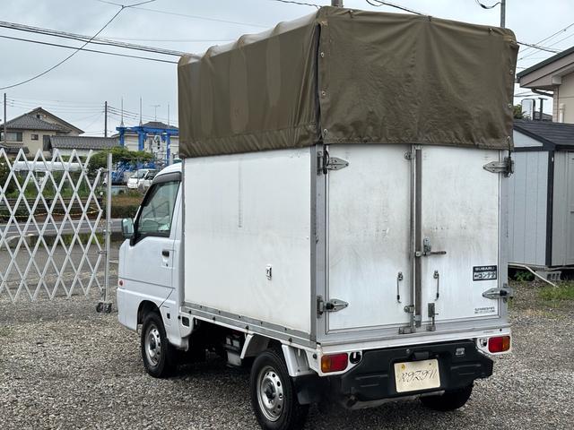 サンバートラック 　幌付き　コンテナ　バックモニター　エアコン　パワステ　エアバック　記録簿　修復歴なし（7枚目）