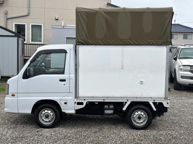 サンバートラック 　幌付き　コンテナ　バックモニター　エアコン　パワステ　エアバック　記録簿　修復歴なし（8枚目）