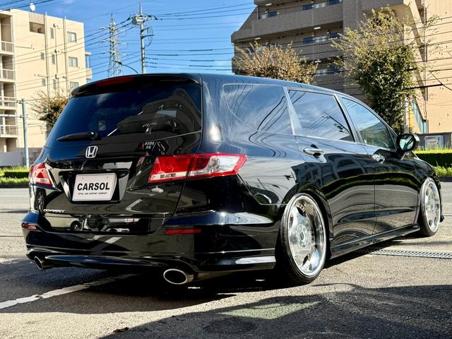 オデッセイ Mエアロパッケージ 法定整備付 ナビTV ローダウン 社外AW キーフリー ETC車載器 地デジフルセグ 横滑り防止装置 パワーウィンドウ フルオートエアコン ダブルエアコン 衝突安全ボディ フルフラット DVD エアロ(3枚目)