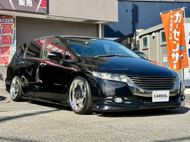 オデッセイ Mエアロパッケージ 法定整備付 ナビTV ローダウン 社外AW キーフリー ETC車載器 地デジフルセグ 横滑り防止装置 パワーウィンドウ フルオートエアコン ダブルエアコン 衝突安全ボディ フルフラット DVD エアロ(10枚目)