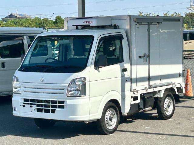 キャリイトラック 中温冷蔵冷凍車 -5℃設定 菱重コールドチェーン2コンプ仕様 菱重コールドチェーン冷凍機 2コンプレッサー仕様 片側スライドドア リヤワンタッチ扉 ETC 助手席エアバッグ ABS 90度ストッパー 樹脂製スノコ 庫内ライト 荷箱カギ(8枚目)