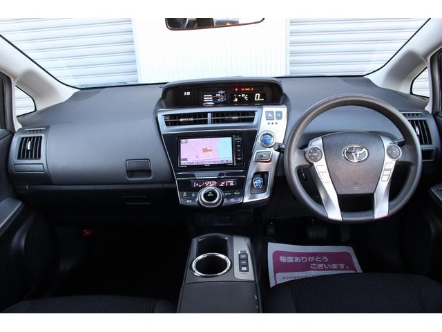 プリウスアルファ S 後期 7人乗り 社外ナビ 後席モニター バックカメラ フルセグTV Bluetooth ETC スマートキー ステアリングスイッチ 社外16インチアルミ LEDフォグ オートライト(5枚目)