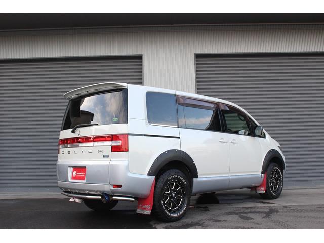 デリカD:5 D パワーパッケージ 1オーナー フロント/リアガードバー JAOSマッドフラップ オーバーフェンダー 社外マフラー 電動ステップ 社外16インチAW 両側パワースライドドア 社外ナビ バックカメラ フルセグ シートヒータ(3枚目)