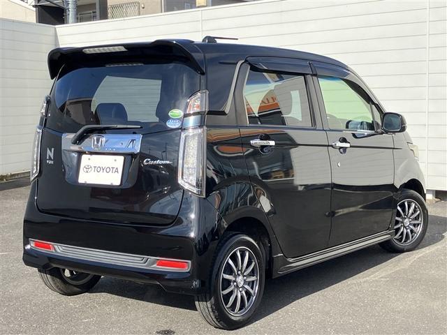 Ｎ－ＷＧＮカスタム Ｇ・ターボパッケージ　衝突被害軽減装置　盗難防止装置　リヤカメラ　オートエアコン　スマートキー　カーテンエアバック　横滑り防止　ＰＳ　アルミ　ＡＢＳ　ナビＴＶ　キーレス　ワンセグＴＶ　フルタイム４ＷＤ　メモリーインターナビ（14枚目）