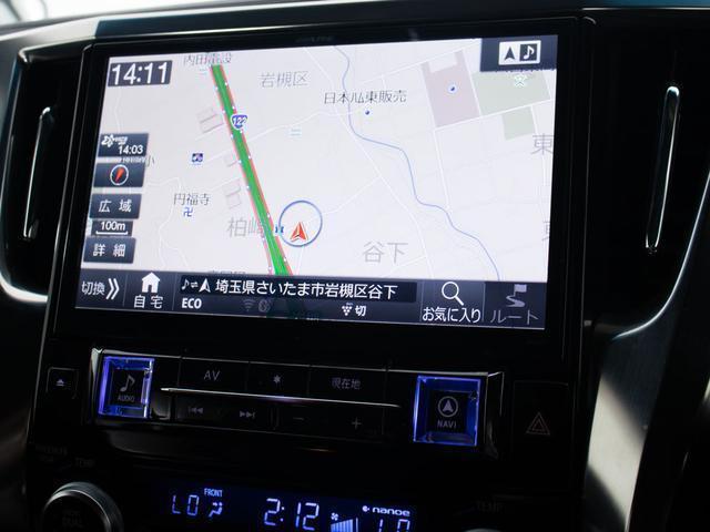 アルファード ２．５Ｓ　Ａパッケージ　タイプブラック　（禁煙車）（点検記録簿５枚）（サンルーフ）（アルパインＢＩＧ－Ｘ１１型ナビ）後席モニター／黒ハーフレザーシート／両側自動ドア／パワーバックドア／ＡＣ１００Ｖ電源／クルーズコントロール／クリアランスソナ（8枚目）