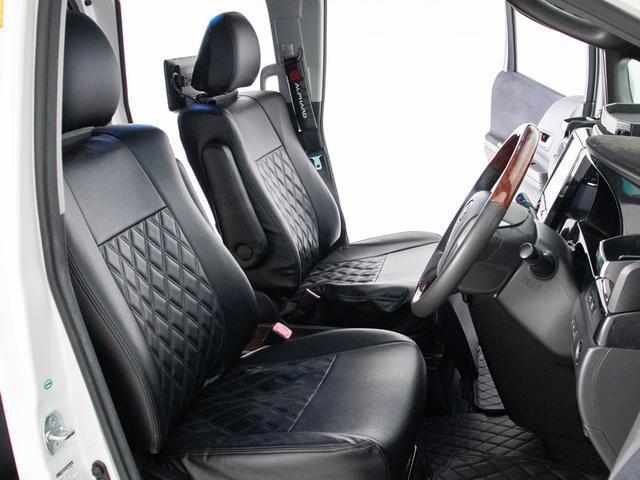 アルファード ２４０Ｓ　プライムセレクションＩＩ　（禁煙車）（アルパインＢＩＧ－Ｘ１０型ナビ）（後席モニター）（黒革調シートカバー）両側自動ドア／パワーバックドア／バックカメラ／車高調／クリアランスソナー／コンビハンドル／ビルトインＥＴＣ／（26枚目）