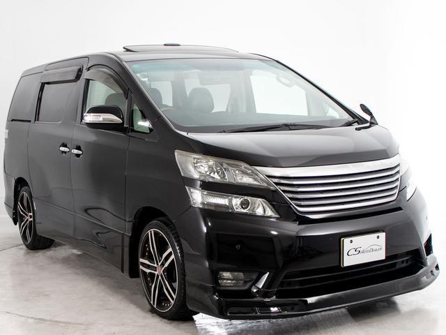 ヴェルファイア ２．４Ｚ　プラチナムセレクション　（エアロカスタム）（サンルーフ）（社外１９インチアルミ）（後席モニター）両側自動ドア／パワーバックドア／黒革調シートカバー／カロッツェリアナビ／バックカメラ／クリアランスソナー／コンビハンドル／（14枚目）