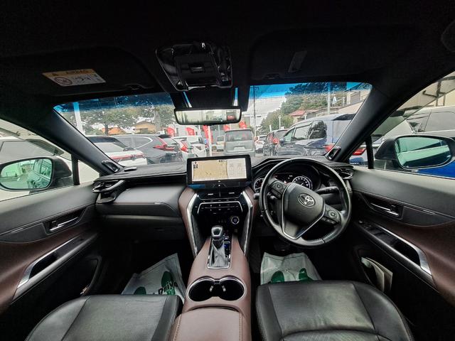 ハリアー Ｚレザーパッケージ　純正ナビゲーション　３６０度カメラ　ＥＴＣ　モデリスタフルエアロ　純正アルミホイール　ＬＥＤヘッドライト　スマートキーシートエアコン　シートヒーター　純正前後ドライブレコーダー　ローダウン　クリソナ（4枚目）