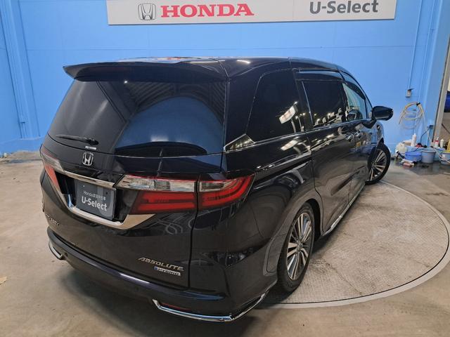 オデッセイハイブリッド ハイブリッドアブソルート・EXホンダセンシング 純正メモリーナビゲーション 両側電動スライドドア ETC車載器 LEDヘッドライト 純正アルミホイール 360度マルチビューカメラ 社外前後ドライブレコーダー 後席モニター 衝突被害軽減S Bカメラ(2枚目)