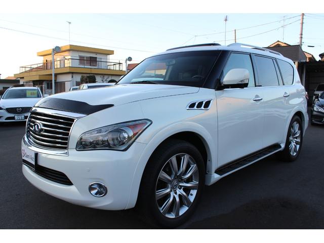 ＱＸ５６ リアエンターテイメントＰＫＧ　オートチェック最終履歴２０１２．９（３３４８０マイル）／社外ナビ／純正２２インチＡＷ／Ｂカメラ・３６０°カメラ／パワーゲート／純正ヘッドレストモニター／サンルーフ／シートヒーター／ＥＴＣ／スマートキー（11枚目）