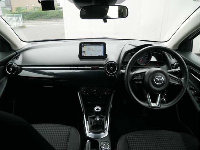 デミオ 15S 6速MT 純正SDナビ フルセグ DVD再生 プッシュスタート&スマートキー Bluetooth ステアリングスイッチ サイドエアバック ウィンカーミラー 1年保証付(6枚目)