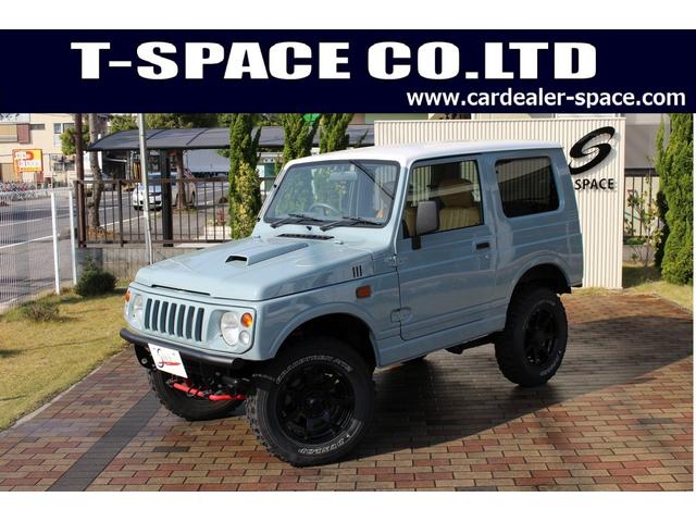 ワイルドウインド JA22最終2型 特別仕様車 アンヴィルグレー/ホワイトルーフ色替車 リフトアップ改 グロスブラック16インチAW GRANDTREK.M/Tタイヤ レトロスタイル新品シートカバー(4枚目)