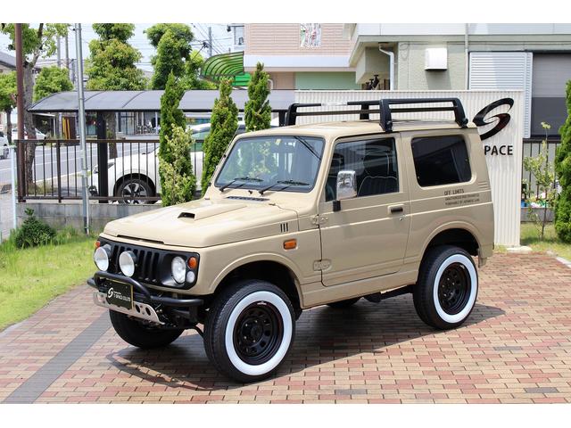 ランドベンチャー 4WD ターボ レトロスタイル サンドベージュ色替車 DAYTONAブラックスチールホイール ホワイトリボンラジアルタイヤ 純正ルーフラック NARDIステアリング レトロ調シートカバー 社外ステレオ(4枚目)