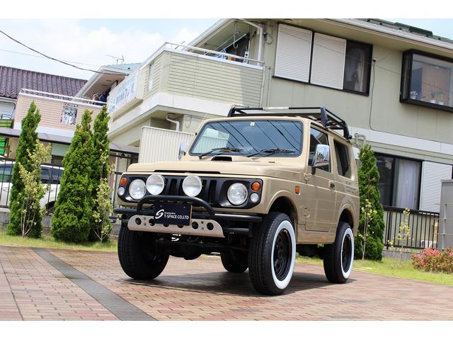 ランドベンチャー 4WD ターボ レトロスタイル サンドベージュ色替車 DAYTONAブラックスチールホイール ホワイトリボンラジアルタイヤ 純正ルーフラック NARDIステアリング レトロ調シートカバー 社外ステレオ(60枚目)