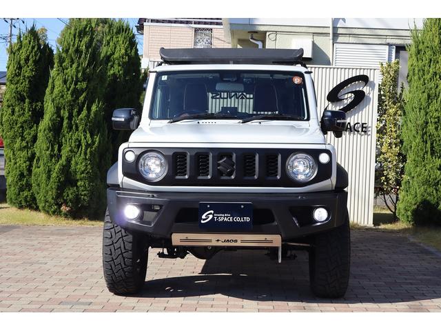 ジムニーシエラ ＪＣ　ＪＡＯＳスポーツカウル　スキッドプレート　丸型ＬＥＤテール　ＢＡＴＴＬＥＺマフラー　ＭＫＷ１６インチＡＷ　ＯＰＥＮＣＯＵＮＴＲＹ．Ｒ／Ｔタイヤ　ＣＡＮＵＳリフトアップ車高調　　ルーフラック　リアラダー（8枚目）