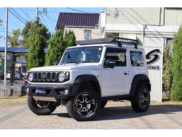 ジムニーシエラ ＪＣ　ＪＡＯＳスポーツカウル　スキッドプレート　丸型ＬＥＤテール　ＢＡＴＴＬＥＺマフラー　ＭＫＷ１６インチＡＷ　ＯＰＥＮＣＯＵＮＴＲＹ．Ｒ／Ｔタイヤ　ＣＡＮＵＳリフトアップ車高調　　ルーフラック　リアラダー（48枚目）