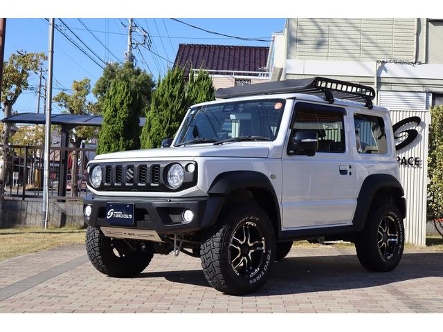 ジムニーシエラ ＪＣ　ＪＡＯＳスポーツカウル　スキッドプレート　丸型ＬＥＤテール　ＢＡＴＴＬＥＺマフラー　ＭＫＷ１６インチＡＷ　ＯＰＥＮＣＯＵＮＴＲＹ．Ｒ／Ｔタイヤ　ＣＡＮＵＳリフトアップ車高調　　ルーフラック　リアラダー（51枚目）