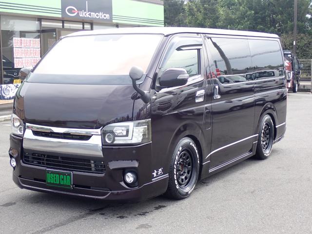 ハイエースバン ロングスーパーＧＬプライムセレ　４型フェイス　１０インチナビ　フリップダウンモニター　記録簿　フルエアロ　Ｂｌｕｅｔｏｏｔｈ　バックカメラ　バッドフェイス社外ＬＥＤヘッドライト　シートカバー　ローダウン　ＥＴＣ　ＵＳＢポート　障害物（11枚目）
