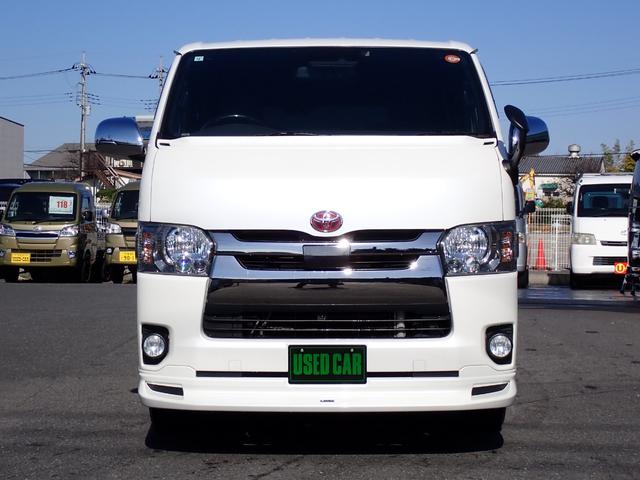 ハイエースバン スーパーGL ダークプライムII 記録簿 モデリスタエアロ ナビ 地デジ 純正LEDヘッドライト Bluetooth デジタルインナーミラー スマートキー 社外17アルミ ホワイトレター AC100V ETC 衝突軽減 横滑り防止(7枚目)