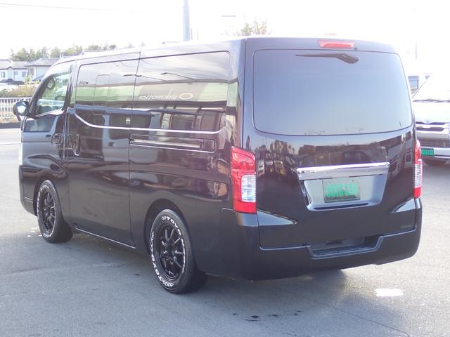 NV350キャラバンバン ロングプレミアムGX 社外16インチアルミ ホワイトレター ローダウン インテリジェントキー ETC バックカメラ HID リアヒーター&クーラー 両側スライド クロージャー 2/5人乗 フォグランプ タイミングチェーン車(13枚目)