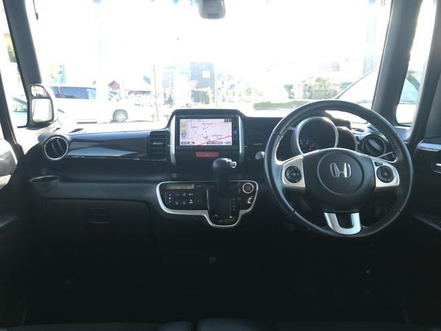 Ｎ－ＢＯＸ＋カスタム Ｇ・ターボＬパッケージ　両側パワスラ　純正ナビ　フルセグＴＶ　ハーフレザーシート　スマートキー　社外１４インチアルミホイール（3枚目）