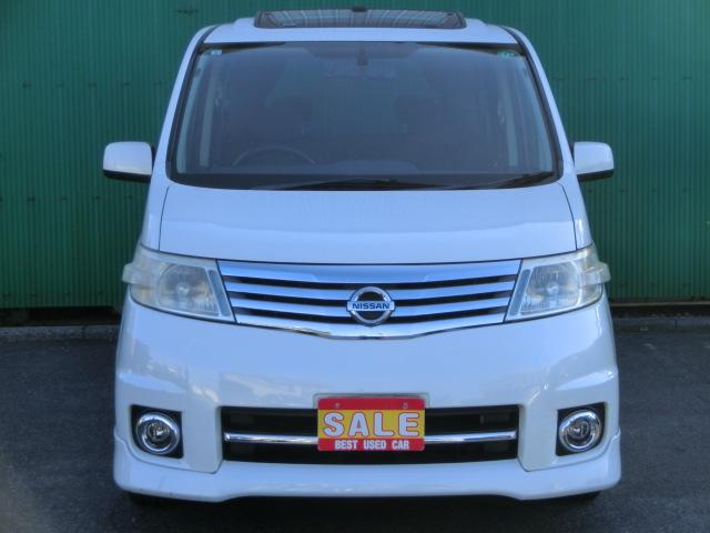 セレナ ハイウェイスター　ダブルサンルーフ　純正ＨＤＤナビ　Ｂｌｕｅｔｏｏｔｈオーディオ　ＤＶＤ　地デジチューナー　フリップダウンモニター　両側スライド片側電動スライドドア　前後ドラレコ　スマートキー　ラジエーター新品取付（5枚目）