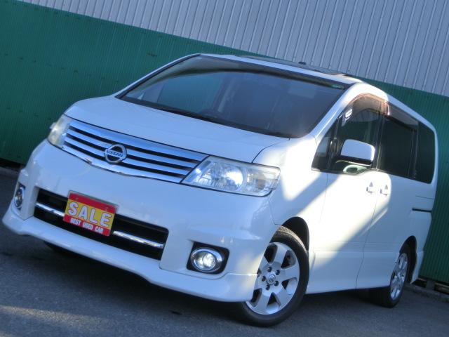 セレナ ハイウェイスター　ダブルサンルーフ　純正ＨＤＤナビ　Ｂｌｕｅｔｏｏｔｈオーディオ　ＤＶＤ　地デジチューナー　フリップダウンモニター　両側スライド片側電動スライドドア　前後ドラレコ　スマートキー　ラジエーター新品取付（7枚目）