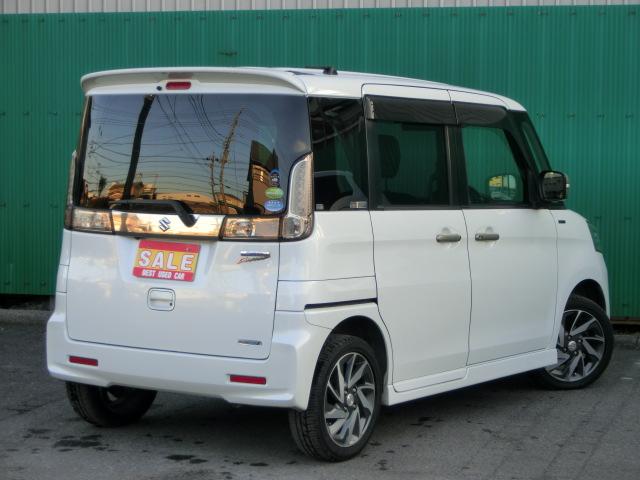 スペーシアカスタム Jスタイル 両側電動スライドドア ナビ TV バックカメラ 衝突軽減 スマートキー HID 純正AW ETC サンシェード シートヒーター(2枚目)